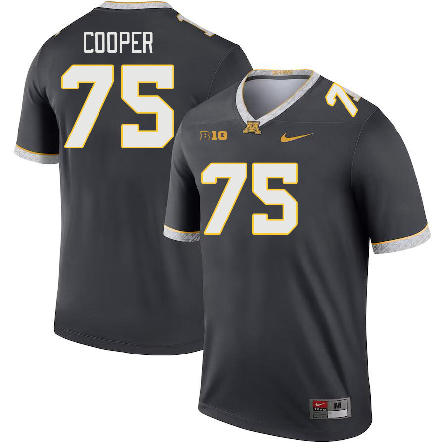 Men #75 Tyler Cooper Minnesota Golden Gophers College Football Jerseys Stitched-Charcoal